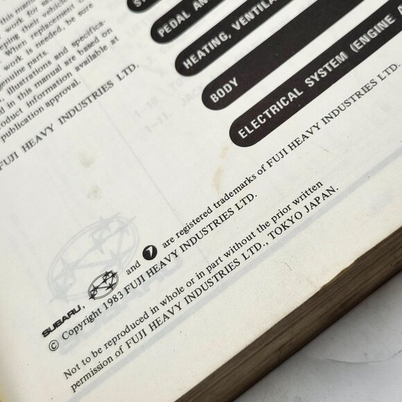 Subaru 1600 1800 Service Manual Engine And Body 1984 Fuji Heavy Industries - Picture 5 of 5